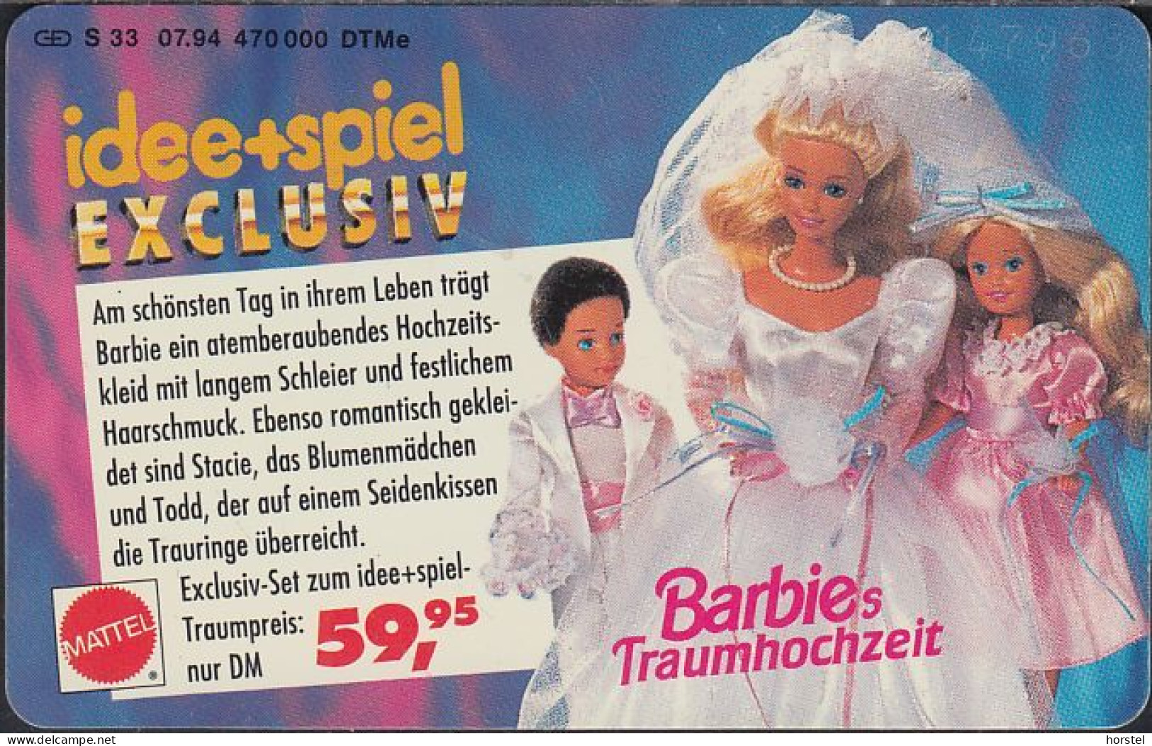 GERMANY S33/94 Idee & Spiel 4 - Barbie's Traumhochzeit - Mattel - S-Series: Schalterserie Mit Fremdfirmenreklame