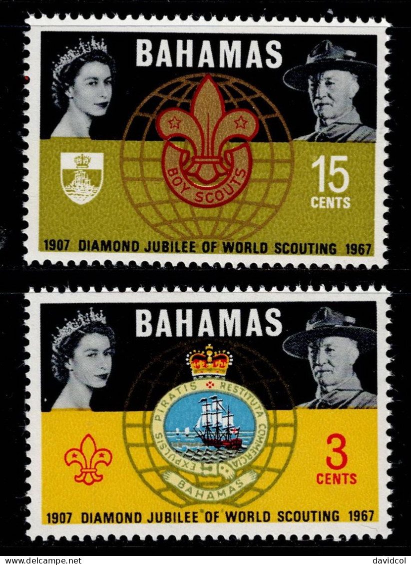 BAH-01- BAHAMAS - 1967 - SC#:267,268 - MNH- SCOUTS - 1963-1973 Interne Autonomie