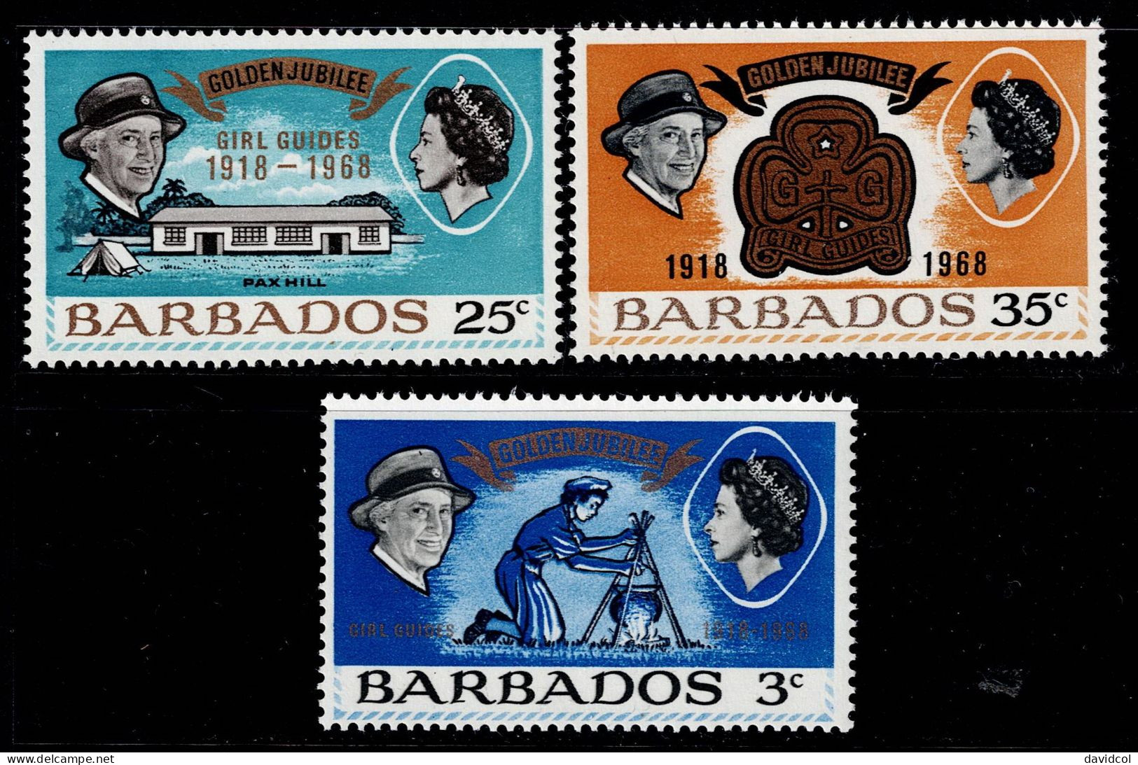 BAR-02- BARBADOS - 1968 - SC#:306-308- MNH- SCOUTS - - Barbados (1966-...)