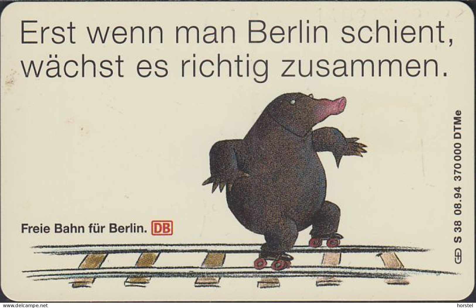 GERMANY S38/94 Deutsche Bahn - Maulwurf Berlin - S-Series: Schalterserie Mit Fremdfirmenreklame