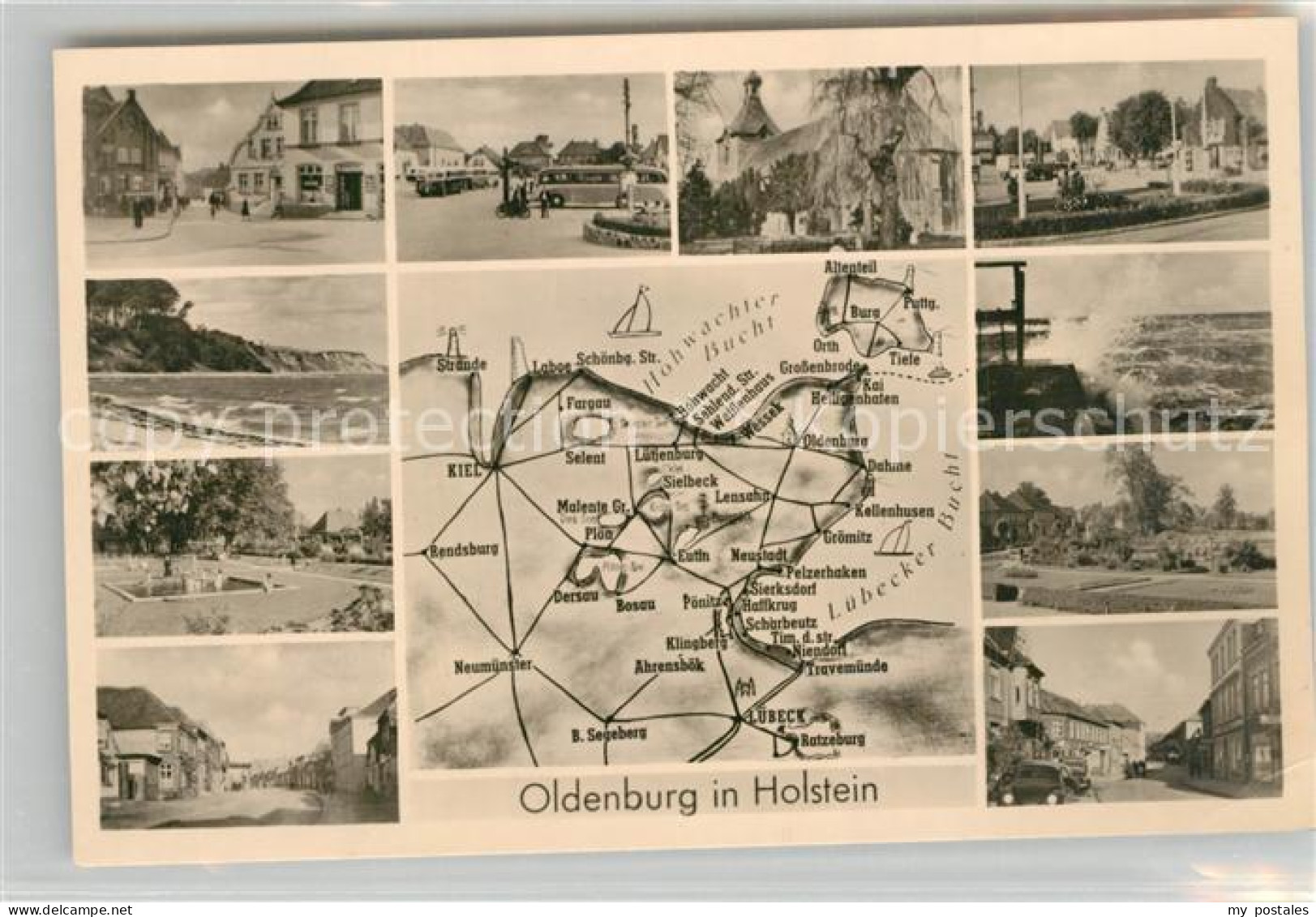 43490563 Oldenburg Holstein Landkarte Strand Freibad Strassenpartien Oldenburg H - Oldenburg (Holstein)
