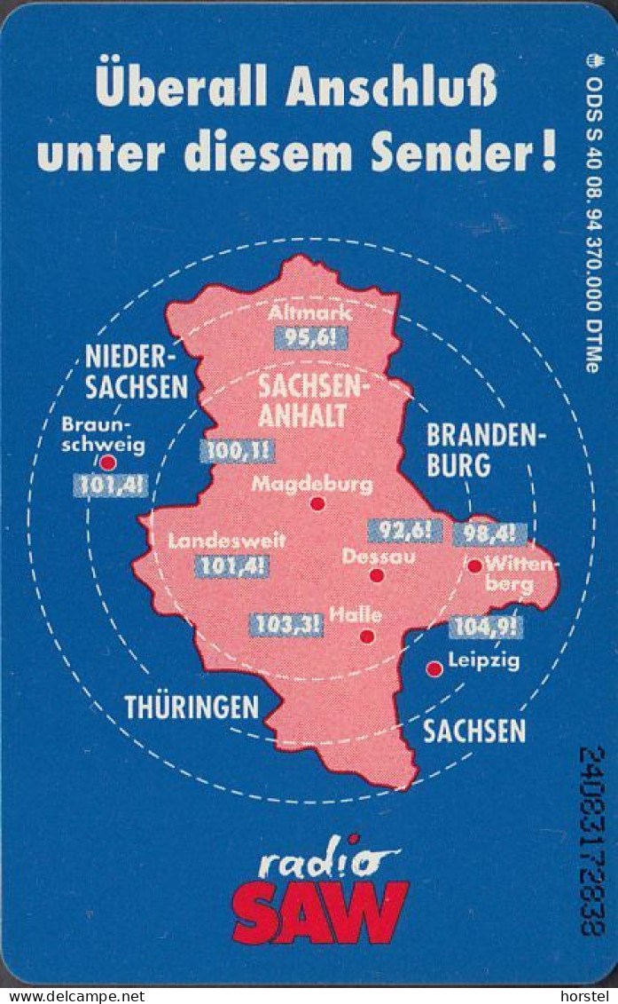 GERMANY S40/94 Radio SAW 101,4 Landesweit - Karte - S-Series: Schalterserie Mit Fremdfirmenreklame