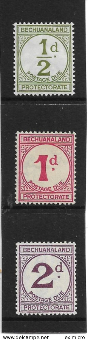 BECHUANALAND 1932 POSTAGE DUE SET ORDINARY PAPER SG D4/D6 MOUNTED MINT Cat £20 - 1885-1964 Herrschaft Von Bechuanaland