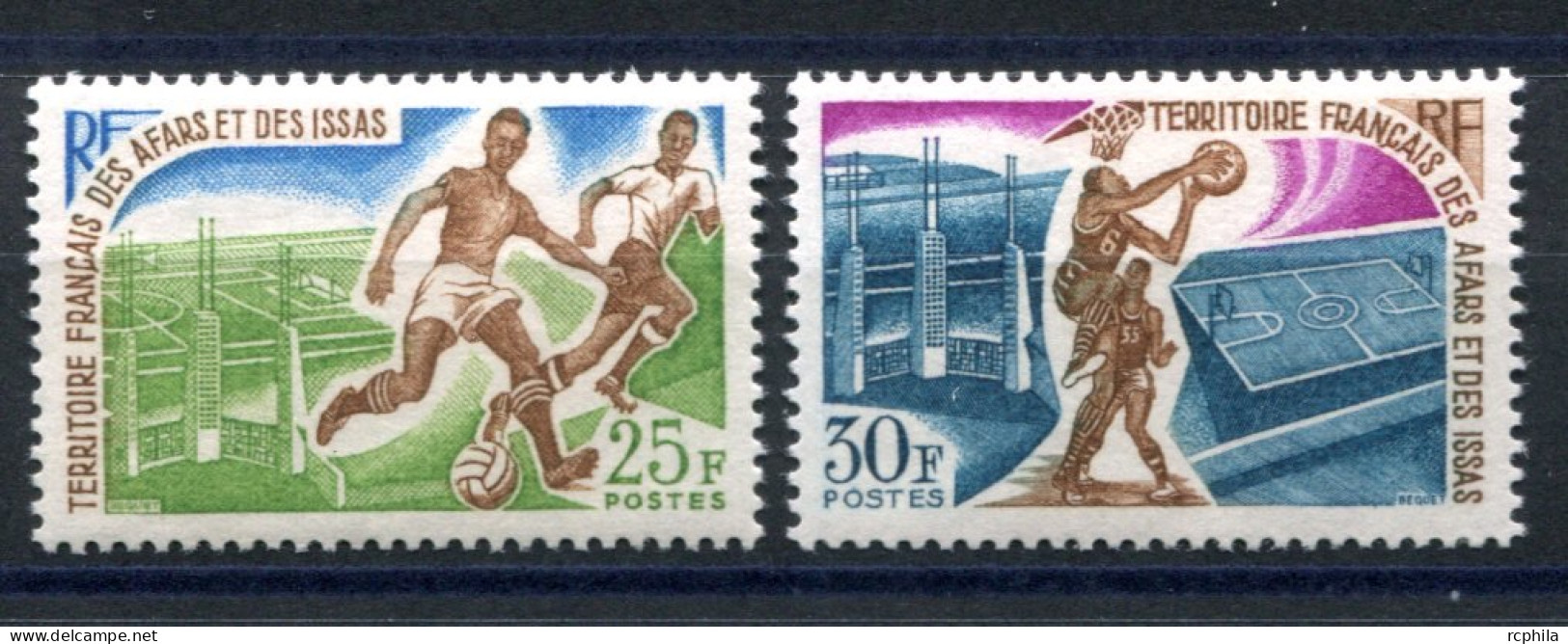 RC 26497 AFARS ET ISSAS COTE 10€ N° 334 / 335 SPORT FOOTBALL ET BASKET NEUF ** MNH TB - Nuovi