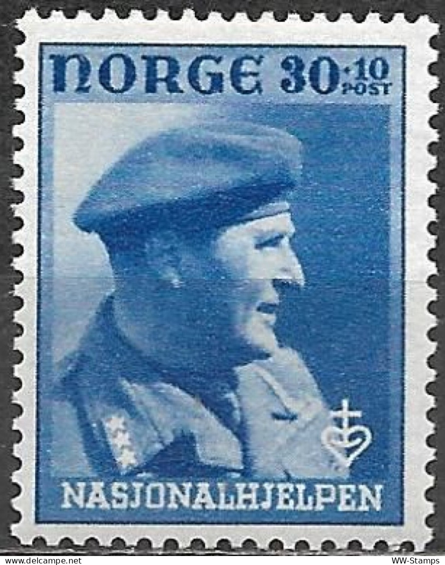 Norway 1946 Mint Semi Postal Stamp Crown Prince Olav 30 + 10 Ore [WLT1246] - Unused Stamps
