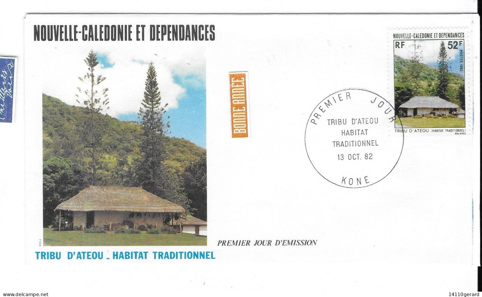 NOUVELLE-CALÉDONIE ET DÉPENDANCES  TRIBU D'ATEOU  13/10/1982 - Lettres & Documents