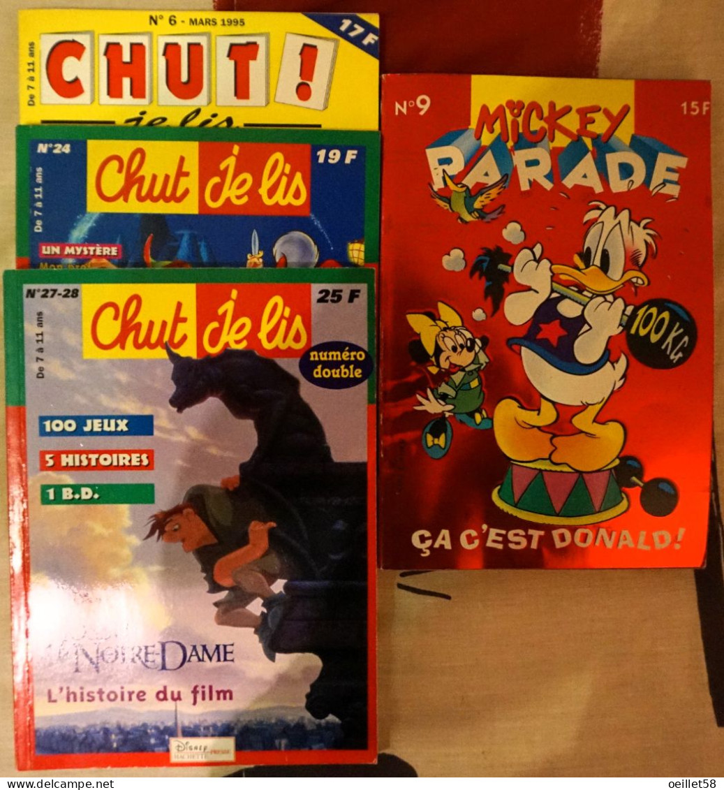Lot De 3 Livrets "Chut Je Lis" + 1 Mickey Parade - Wholesale, Bulk Lots