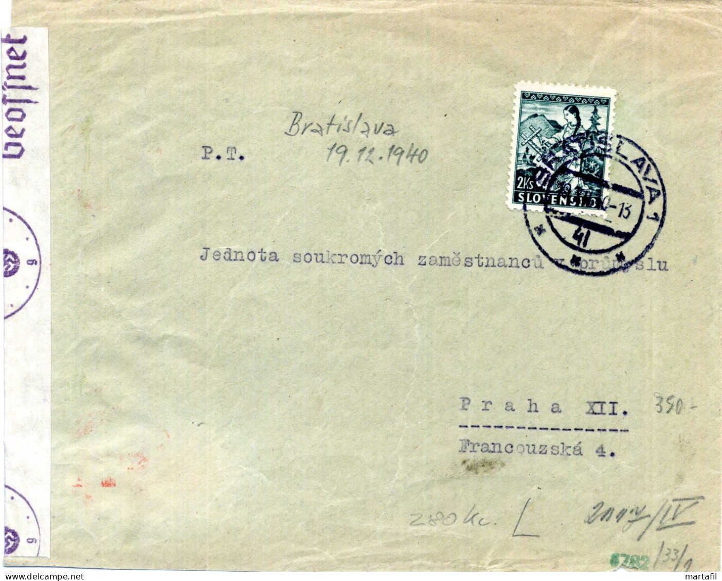 SLOVACCHIA, Slovensko, Storia Postale & Annulli - 1940 - Storia Postale