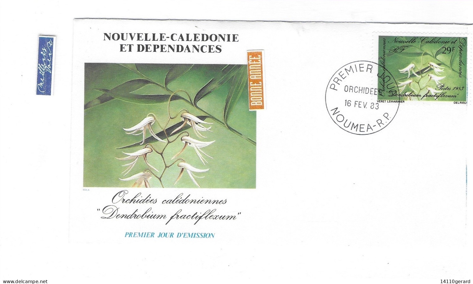 NOUVELLE-CALÉDONIE ET DÉPENDANCES  ORCHIDÉES  16/02/1983 - Cartas & Documentos