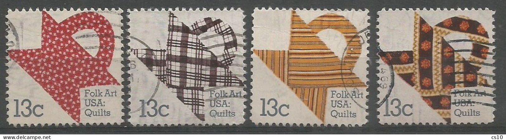 USA 1978 Basket Design Quilts - SC.#1745/8 Cpl 4v Set In VFU Condition - Strips & Multiples