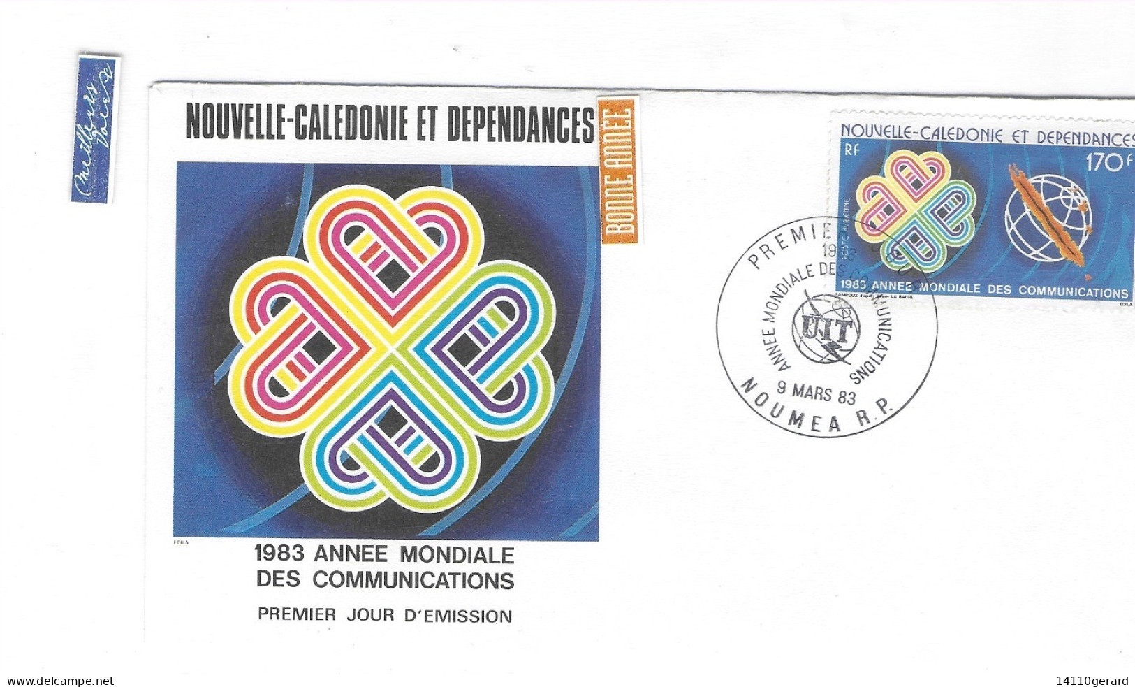 NOUVELLE-CALÉDONIE ET DÉPENDANCES  1983 ANNÉE MONDIALE DES COMMUNICATIONS 9/03/1983 - Lettres & Documents