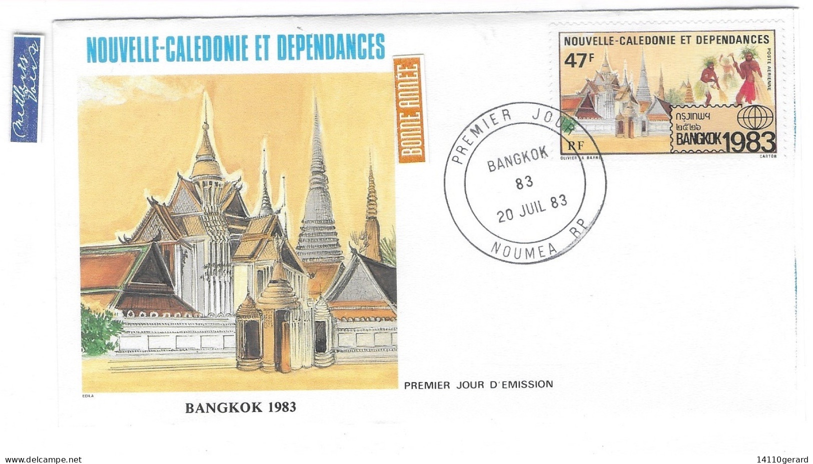NOUVELLE-CALÉDONIE ET DÉPENDANCES BANGKOK 1983 20 JUILLET 1983 - Cartas & Documentos