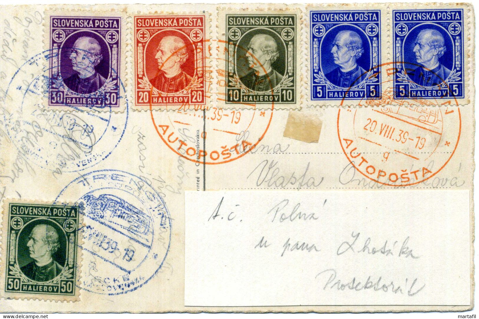 SLOVACCHIA, Slovensko, Storia Postale & Annulli - 1939 - Storia Postale