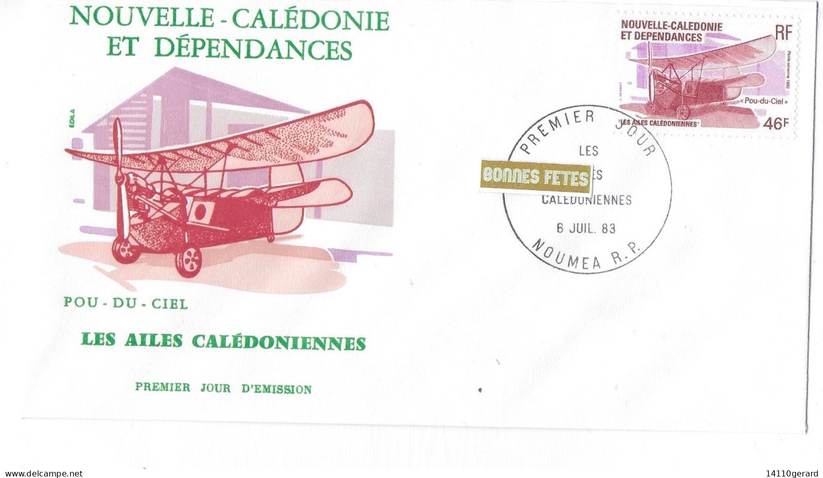 NOUVELLE-CALÉDONIE ET DÉPENDANCES BANGKOK LES AILES CALÉDONIENNES 6juillet 1983 - Storia Postale