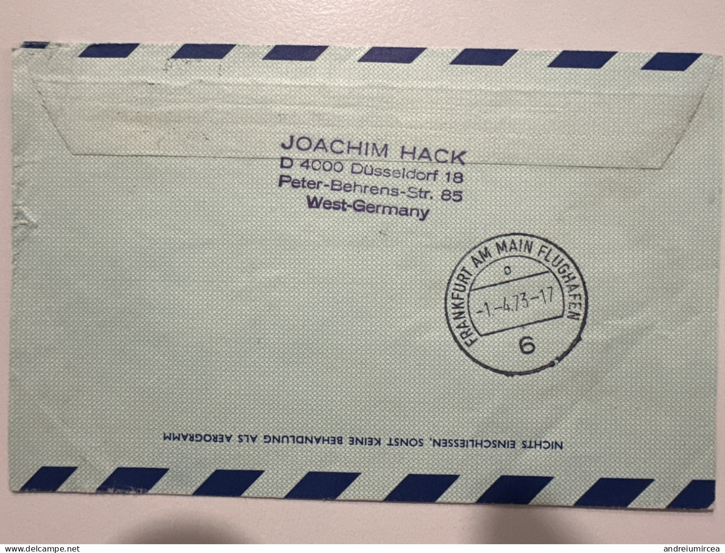 1973 Aerogramme 10 Jahre Wien Frankfurt B727 - Cartas & Documentos