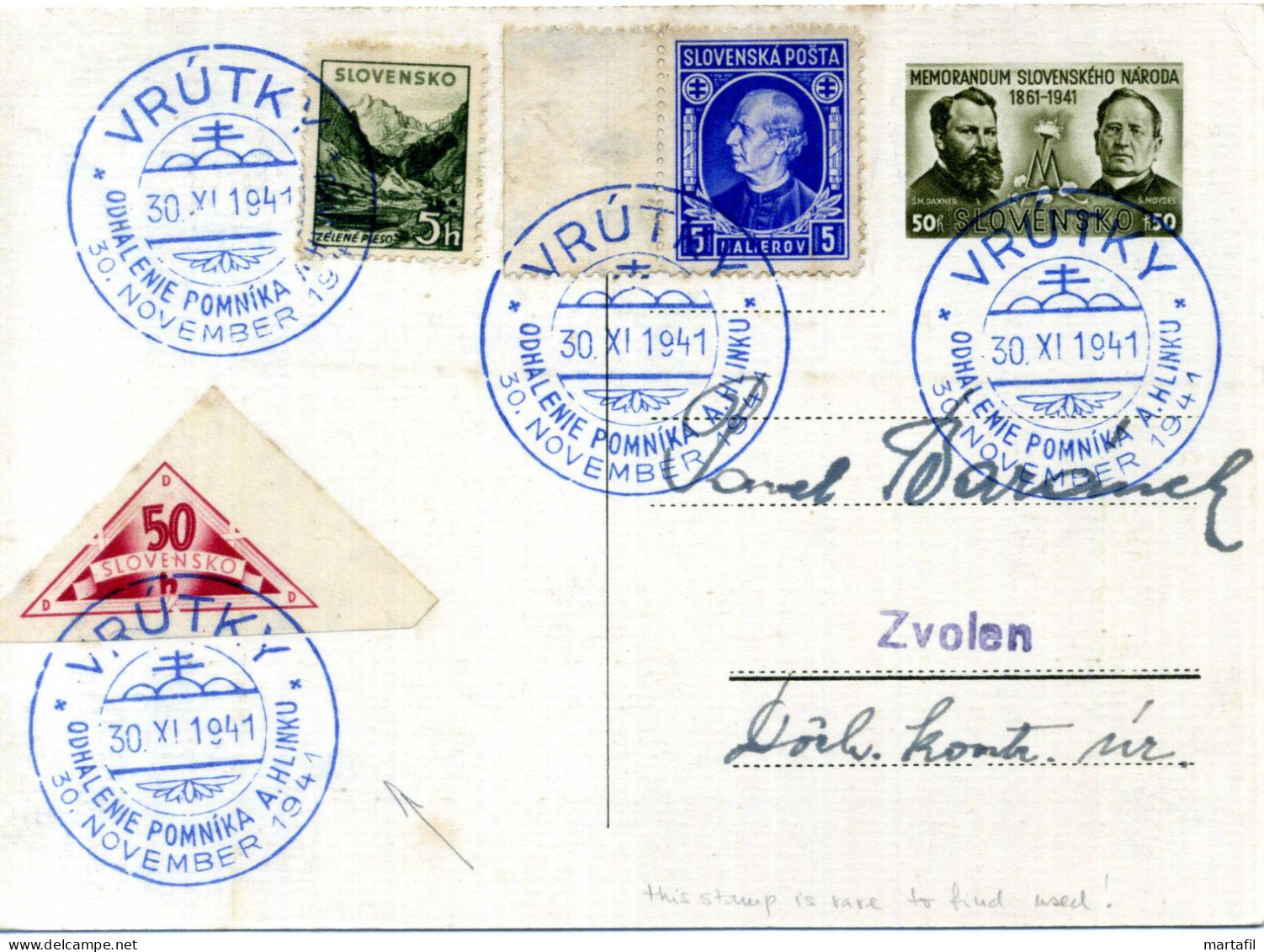 SLOVACCHIA, Slovensko, Storia Postale & Annulli - 1941 - Lettres & Documents