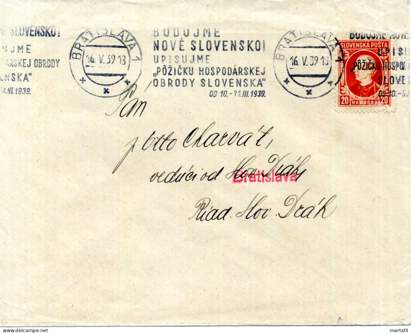 SLOVACCHIA, Slovensko, Storia Postale & Annulli - 1939 - Brieven En Documenten