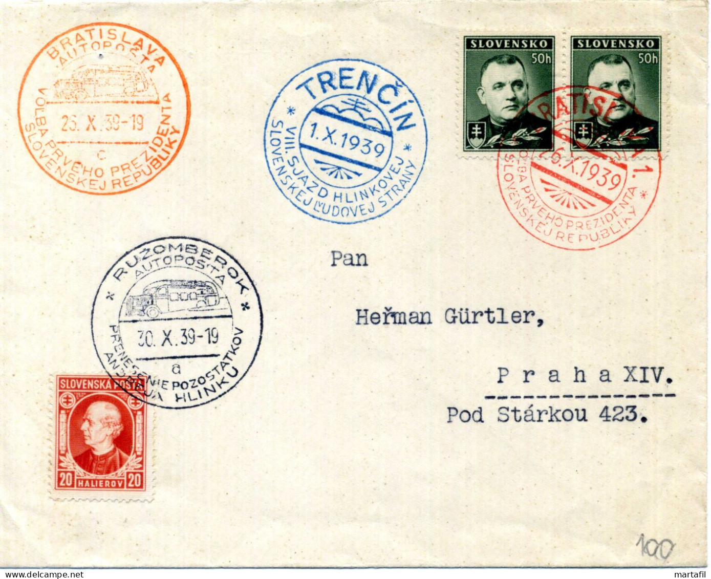 SLOVACCHIA, Slovensko, Storia Postale & Annulli - 1939 - Briefe U. Dokumente