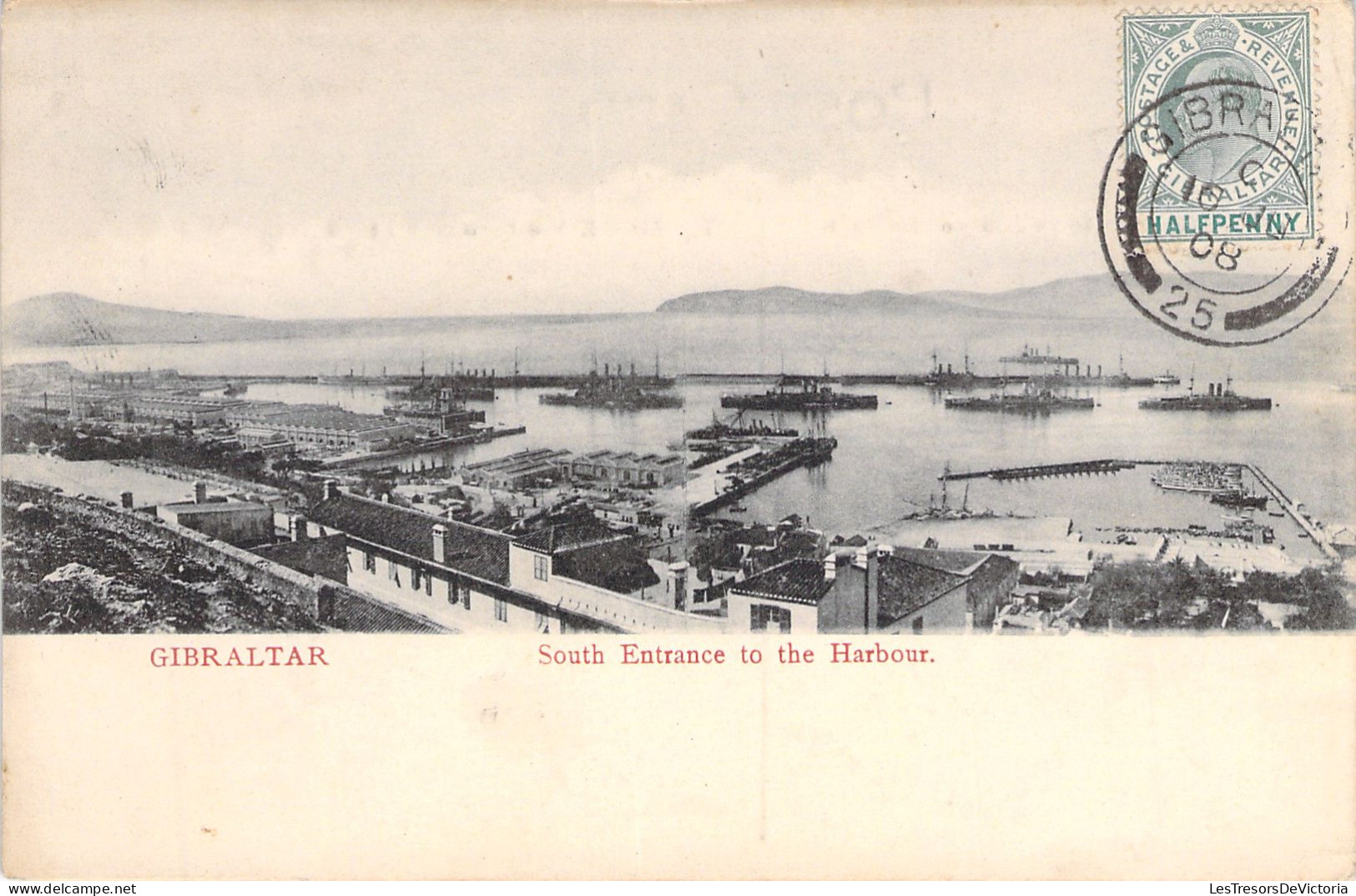 Gibraltar - South Entrance To The Harbour - Carte Postale Ancienne - Gibraltar