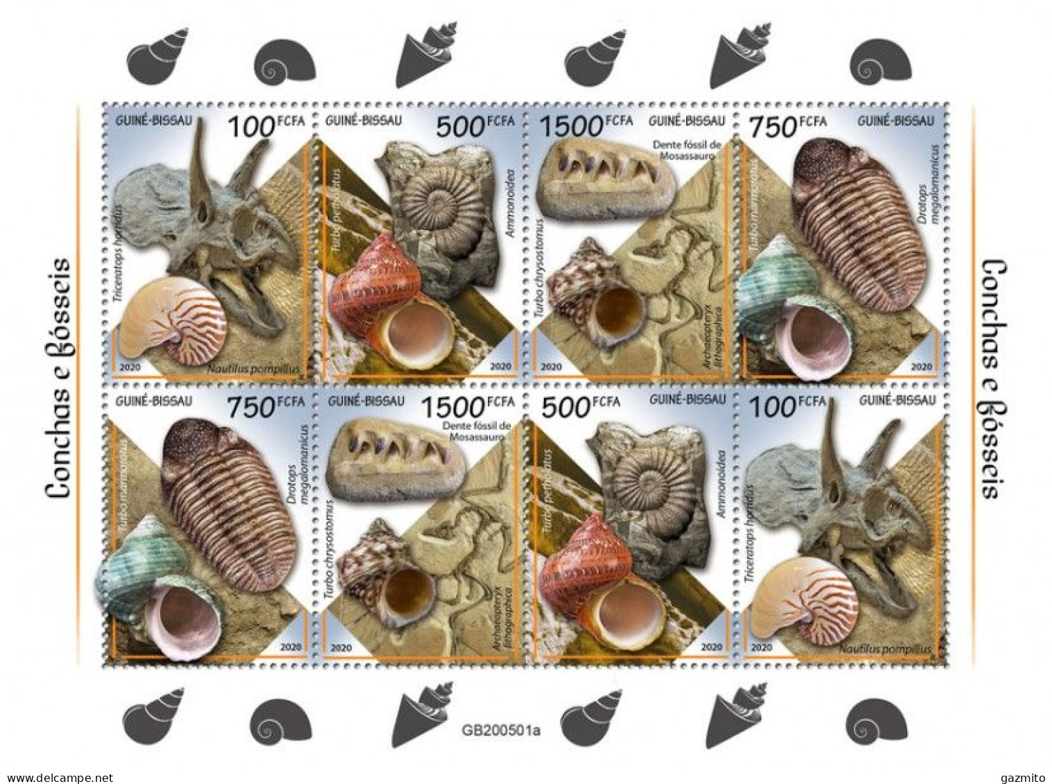 Guinea Bissau 2020, Fossils, Shell, Sheetlet - Fossilien