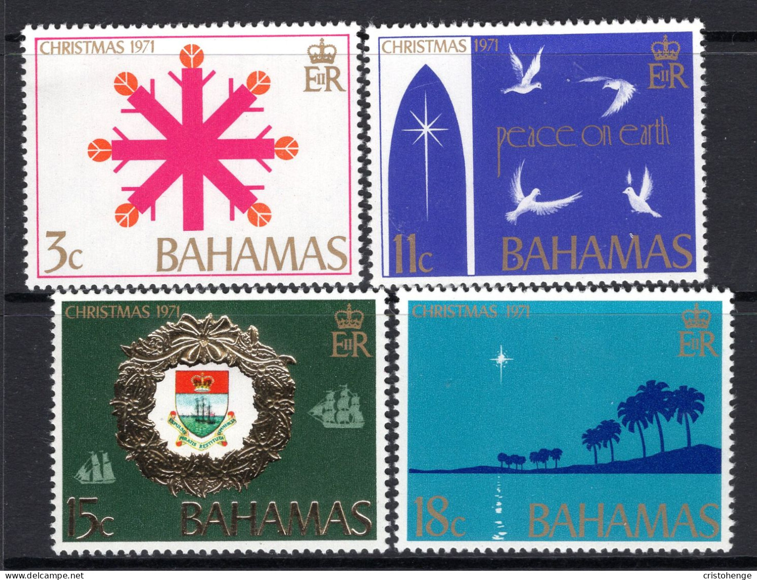 Bahamas 1971 Christmas Set LHM (SG 377-380) - 1963-1973 Autonomia Interna