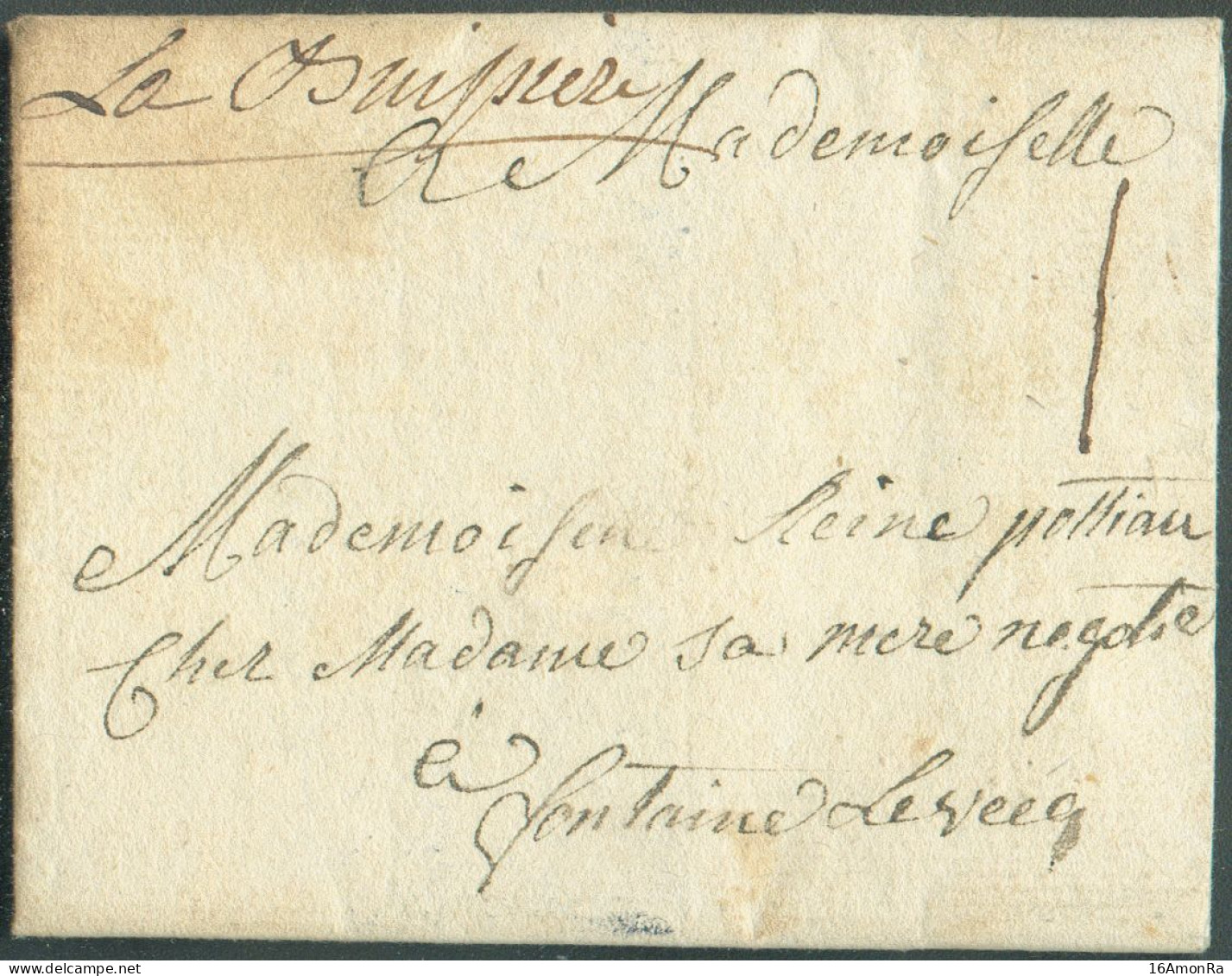 LAC De RANCE Le 8 Septembre 1773, Via (griffe Manuscrite) 'La Buissière' Vers Fontaine-l'Evêque; Port '1' Sol. - Superbe - 1714-1794 (Paesi Bassi Austriaci)