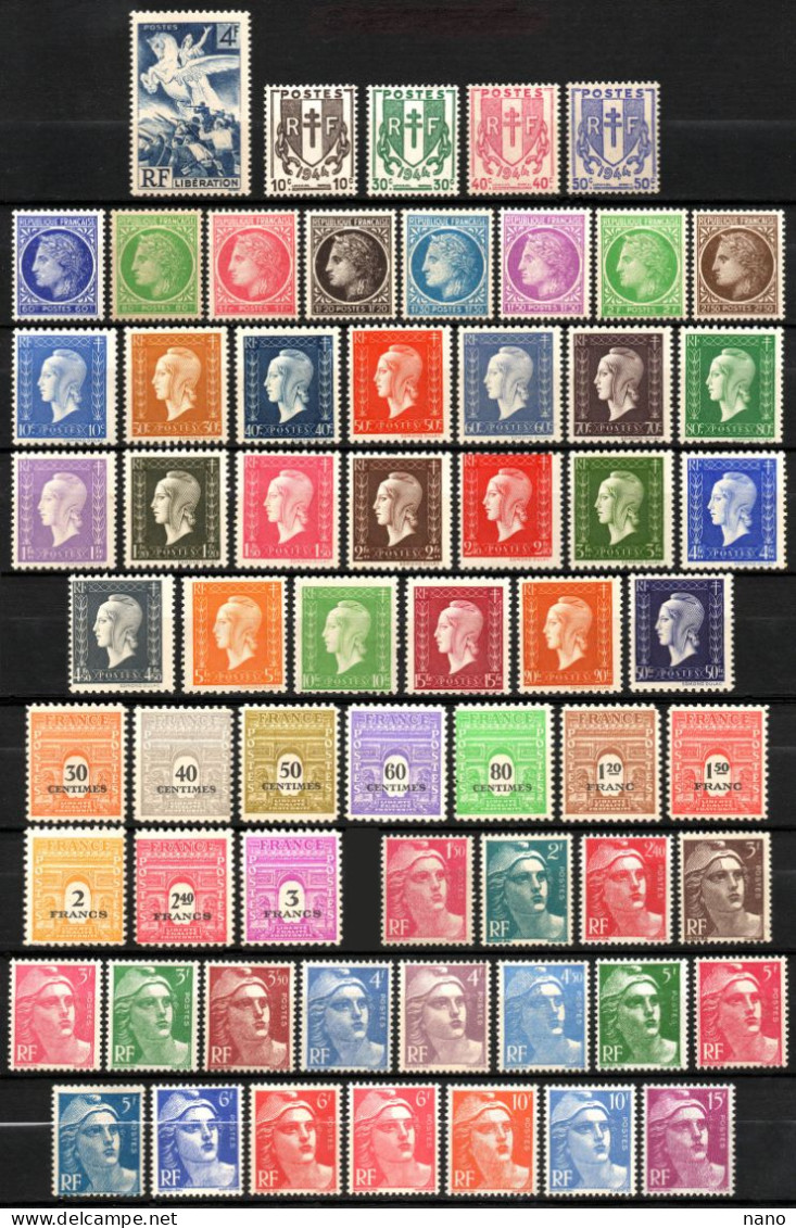 Année 1945 Complète - 85 Timbres - Neuf * - 1940-1949