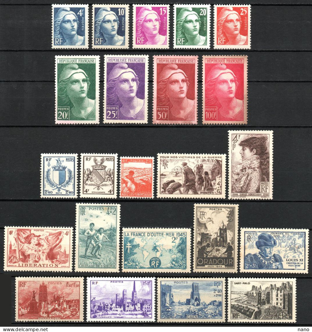 Année 1945 Complète - 85 Timbres - Neuf * - 1940-1949