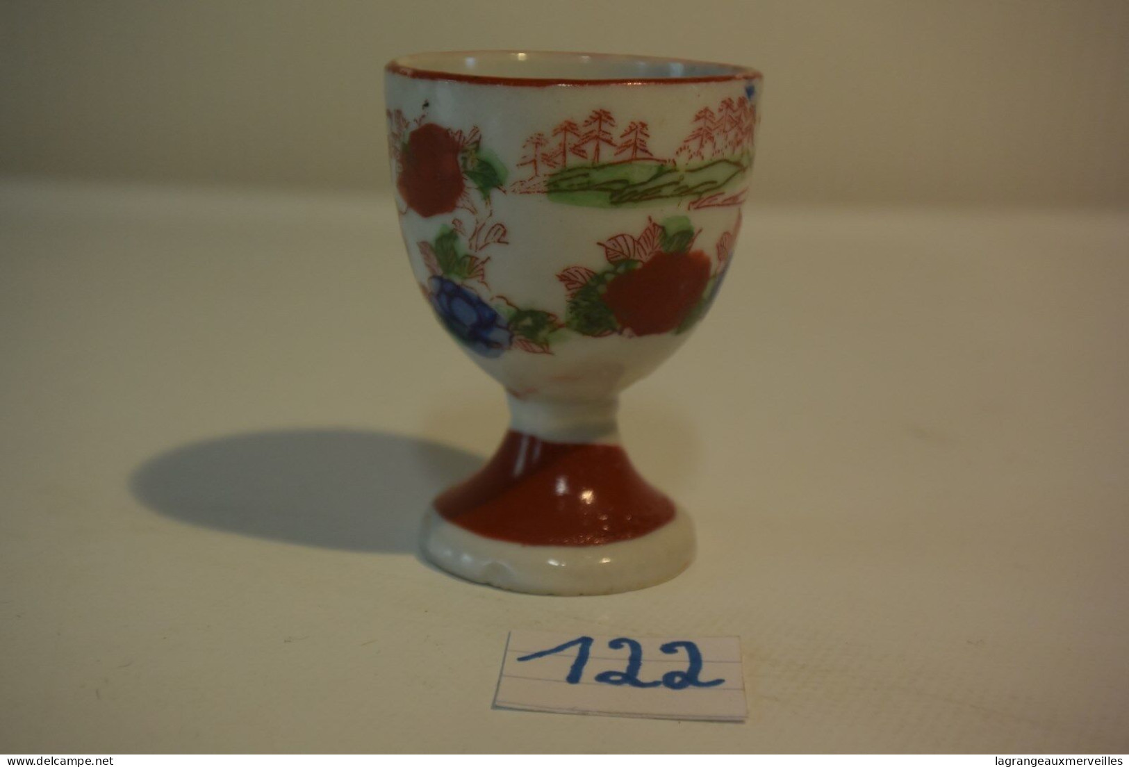 C122 Ancien Coquetier Asiatique XIX Old Asian Egg Cup Lǎo Yàzhōu Dàn Bēi - Eierhouders 