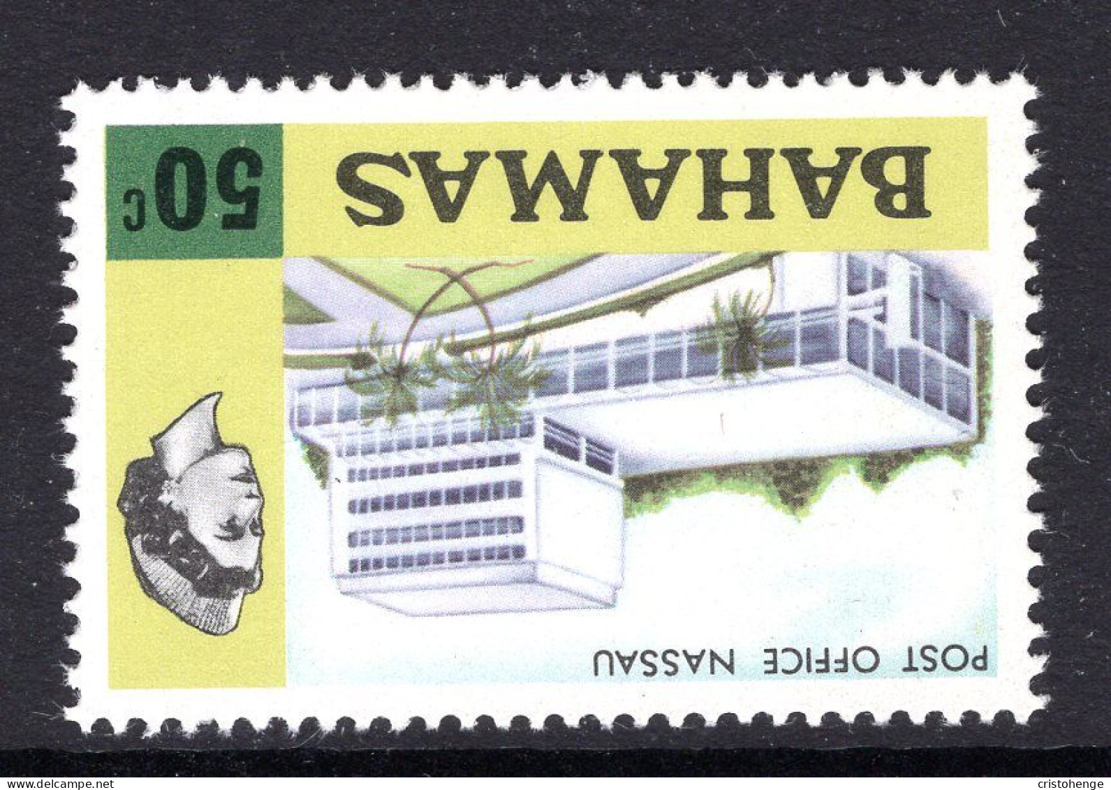 Bahamas 1972-73 Pictorials - 50c Post Office- Wmk. Crown To Left Of CA - MNH (SG 397w) - 1963-1973 Ministerial Government