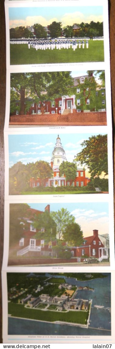 Dépliant De 20 Vues (format Carte Postale) : ANNAPOLIS, Maryland, In 1950 - Annapolis