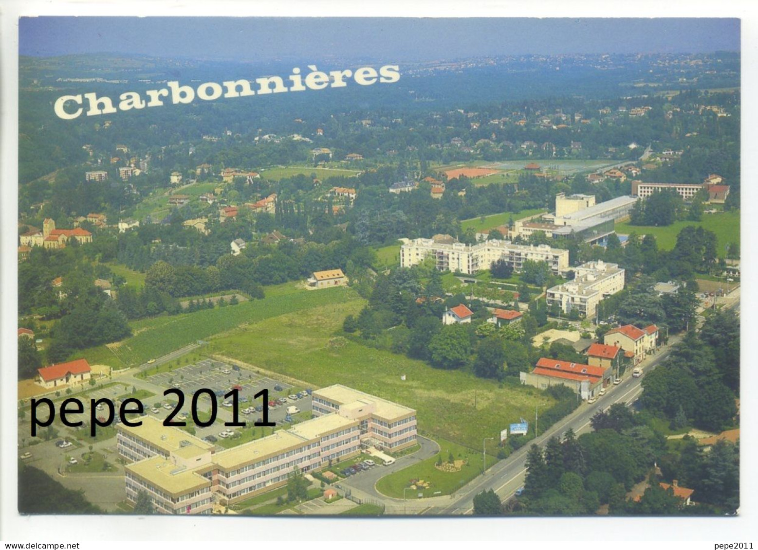 CPSM 69 Rhône CHARBONNIERES-les-BAINS - Vue Générale Aérienne -  Immeubles - Vue Peu Commune - Charbonniere Les Bains