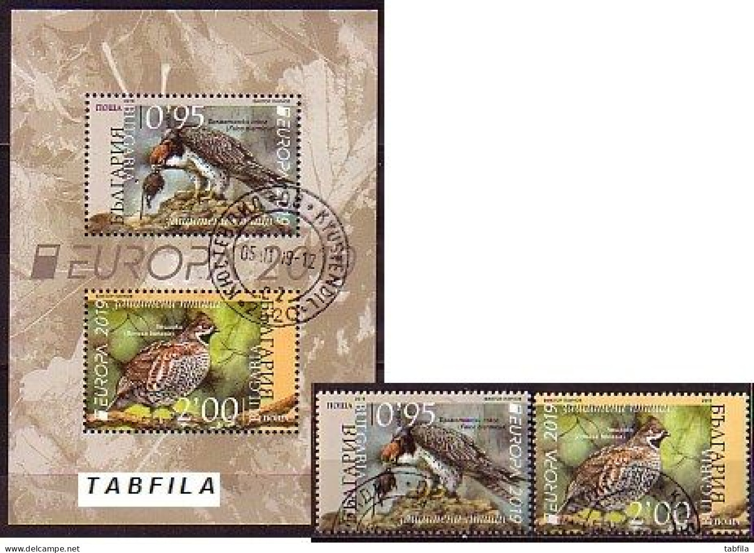 BULGARIA - 2019 -  Europa-CEPT - Oiseaux Protégés  - Set + Bl Used - Used Stamps