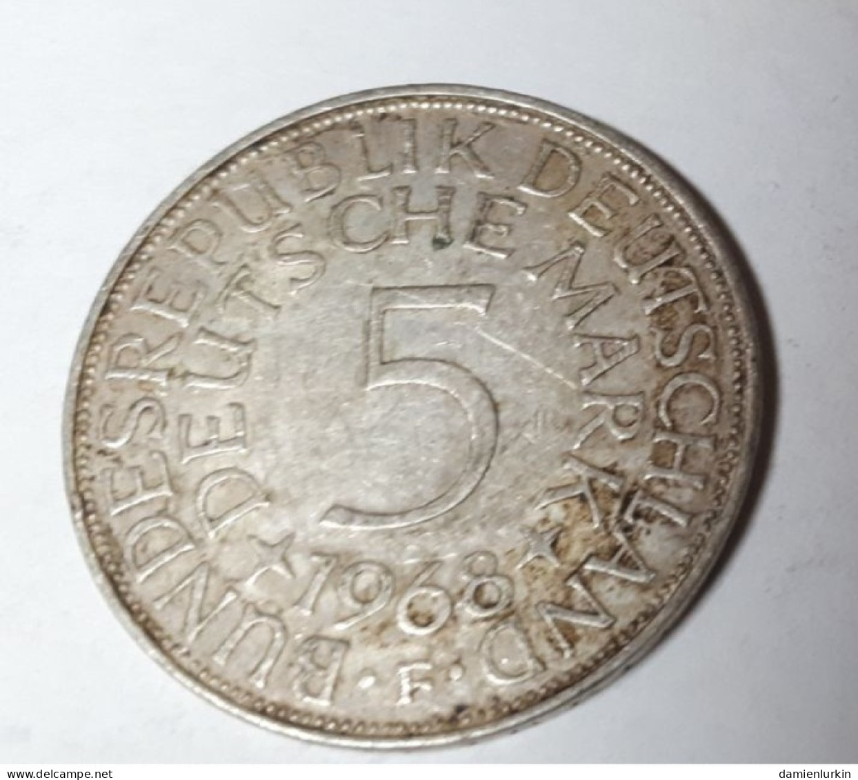 ALLEMAGNE GERMANY DEUTSCHLAND 5 MARK 1968 F POS. A  ARGENT/SILBER/ZILVER/SILVER/ATGENTO/PLATA ONLY 1.500.000 EX. (A+B) - 5 Mark