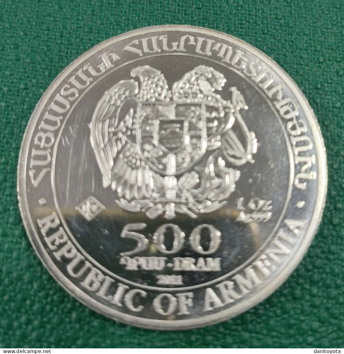 ARMENIA. AÑO 2011.1 ONZA PLATA. 500 DRAM. ARCA DE NOE. PESO 31.3 GR - Armenien