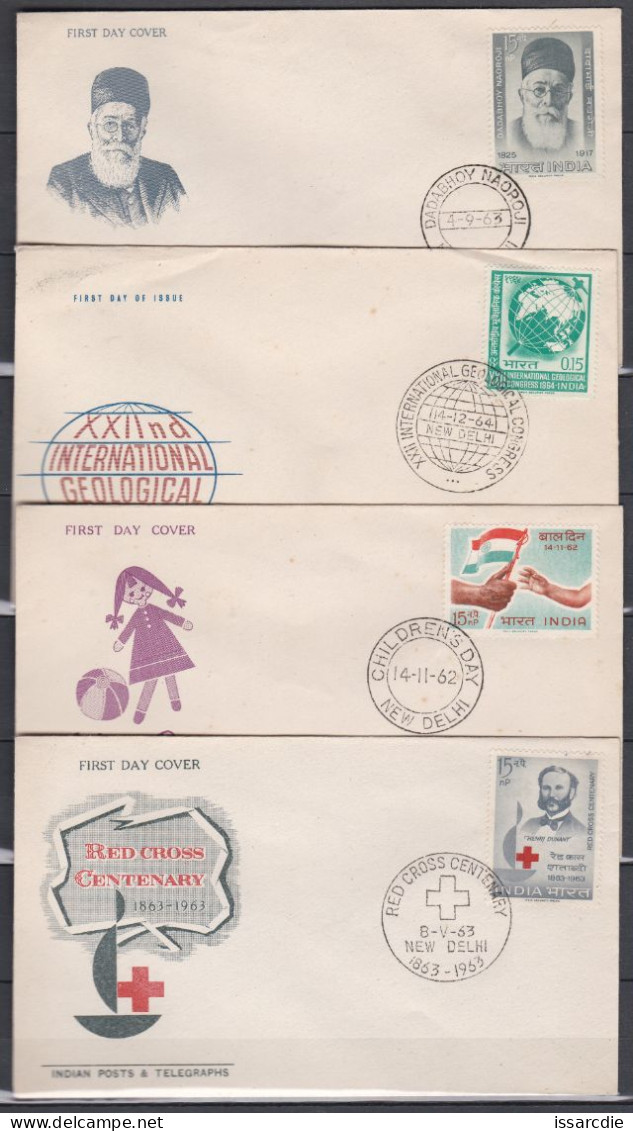 Inde 16 Enveloppes Années 1961/62/63/64 - FDC