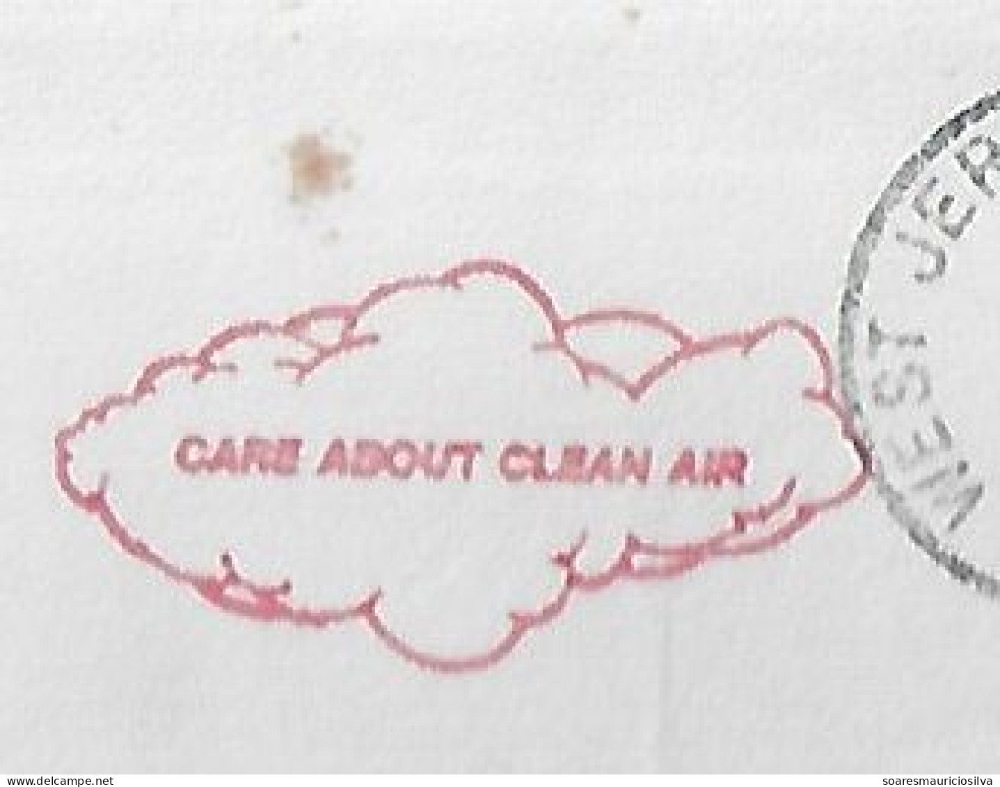 USA 1989 Airmail Cover From Madison To Campinas Brazil Meter Stamp Pitney Bowes Slogan Care About Clean Air Cloud - Lettres & Documents