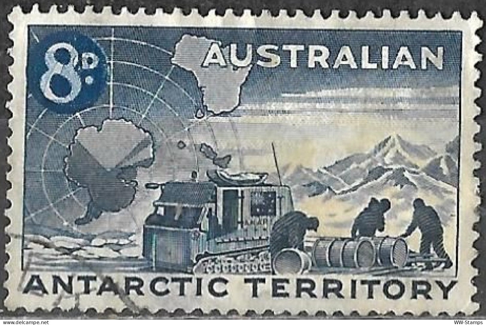 Australian Antarctic Territory 1959 Used Stamp Antarctic Research 8d [WLT1628] - Usati