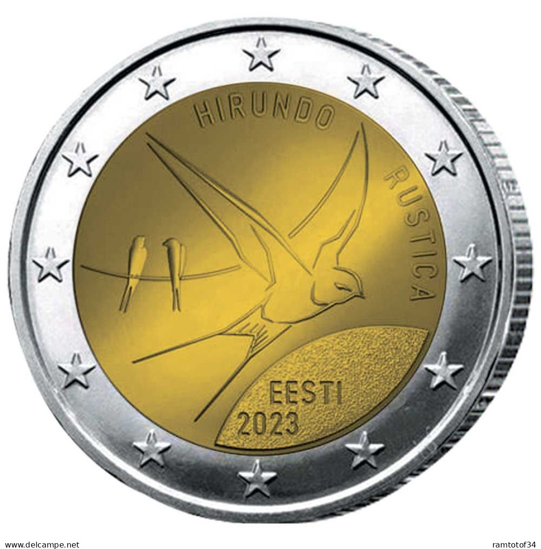 ESTONIE - 2 Euros Commémorative - Hirondelle Rustique 2023 - Estonie