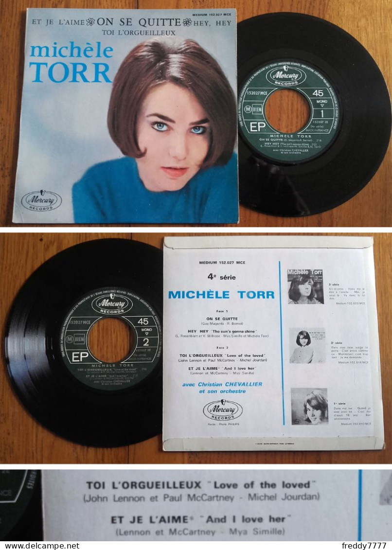 RARE French EP 45t RPM BIEM (7") MICHELE TORR «On Se Quitte» +3 (2 Titles The Beatles, 1965) - Collectors