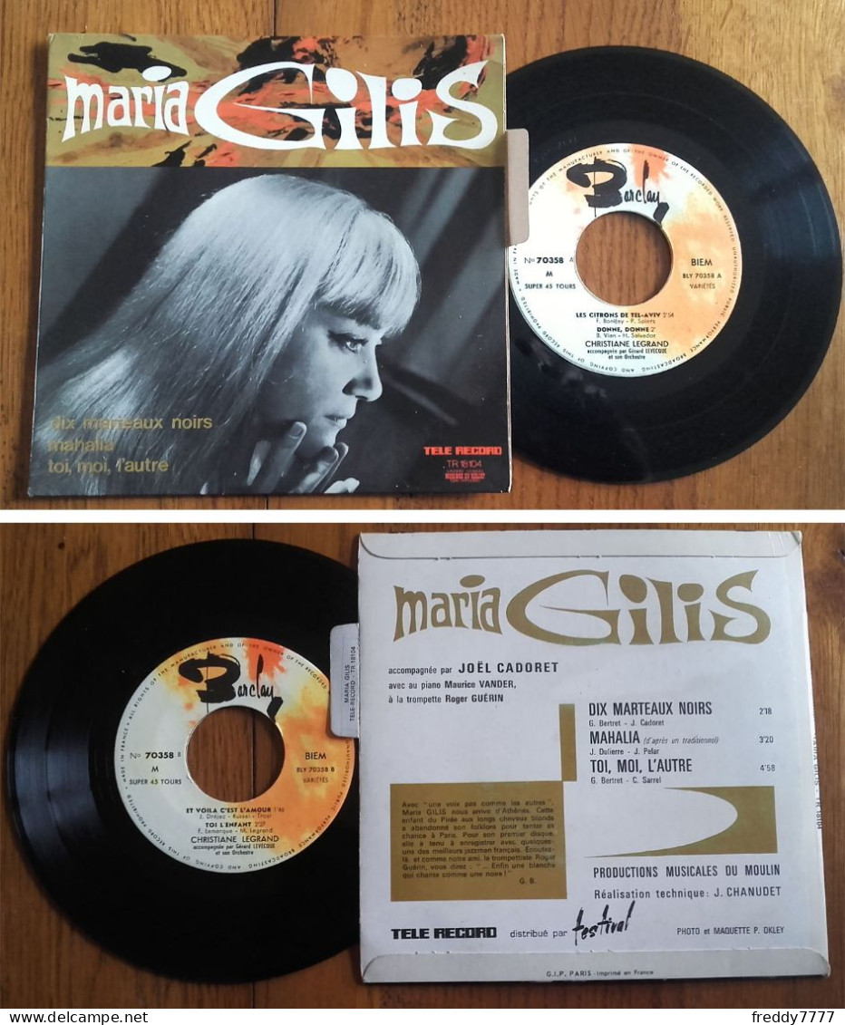 RARE French EP 45t RPM BIEM (7") MARIA GILIS «Dix Marteaux Noirs» +2 (Lang, 1967) - Ediciones De Colección