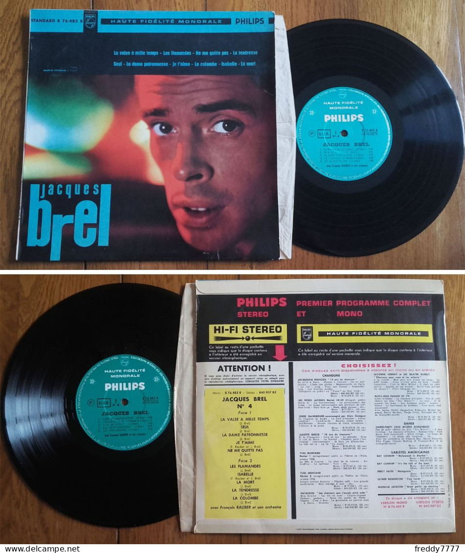 RARE French LP 25CM BIEM (10") JACQUES BREL (1962) - Ediciones De Colección