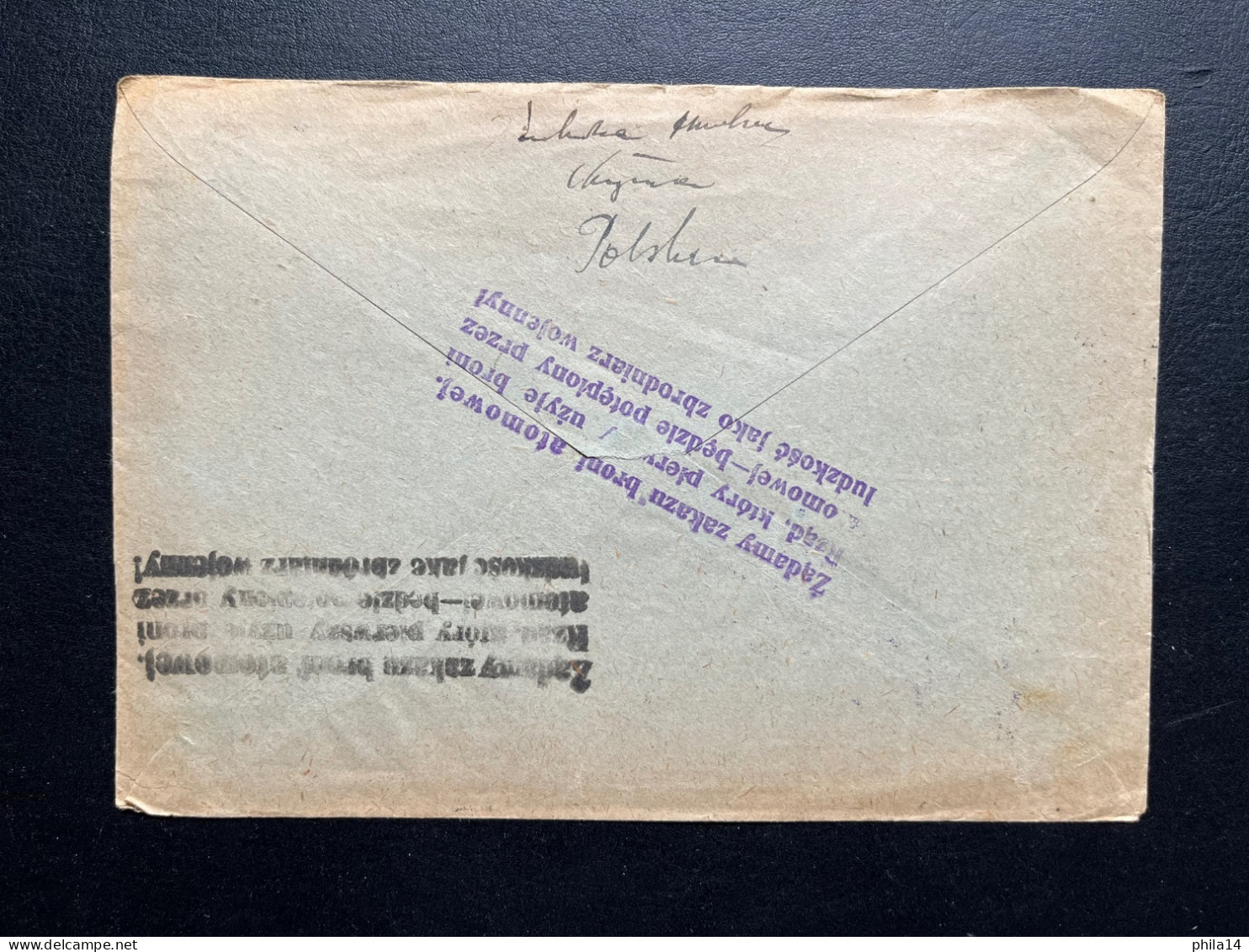 ENVELOPPE POLOGNE KRYNICA ZDROJ 1950 POUR NEW YORK / TEXTE SUR L'INTERDICTION DE L'ARME ATOMIQUE - Cartas & Documentos