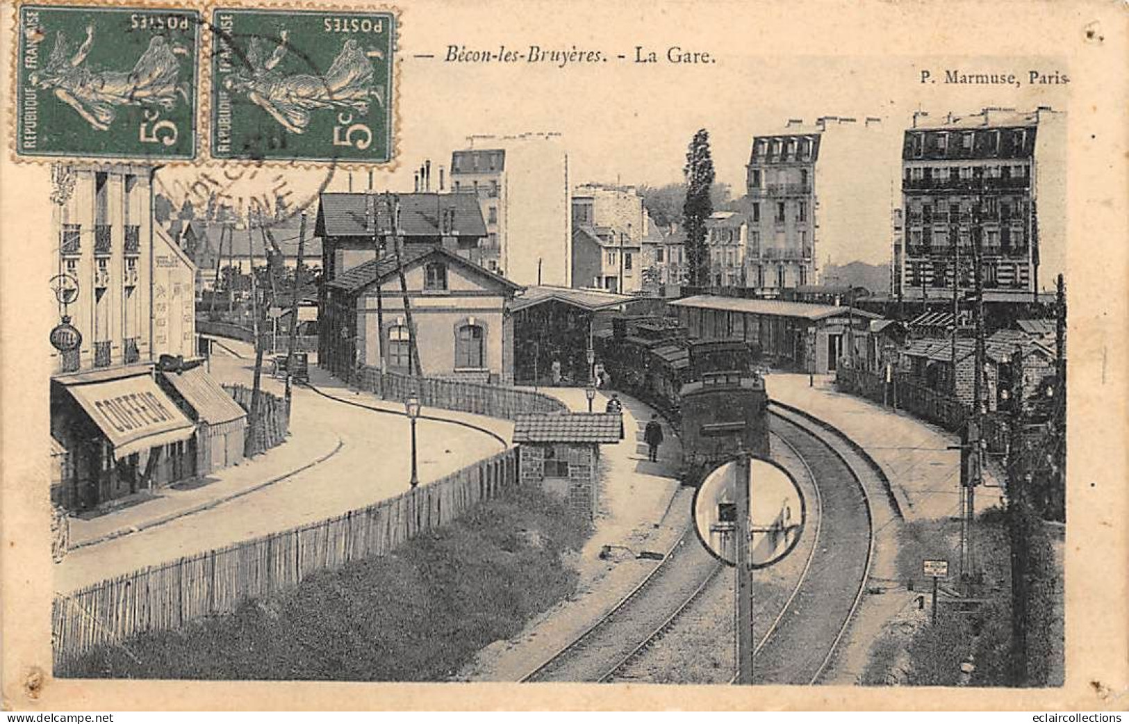 Bécon Les Bruyères        92        La Gare. Train    (voir Scan) - Autres & Non Classés