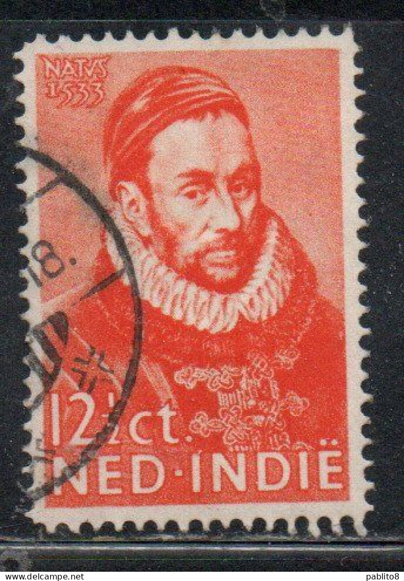 DUTCH INDIA INDIE INDE NEDERLANDS HOLLAND OLANDESE NETHERLANDS INDIES 1933 PRINCE WILLIAM PORTRAIT 12 1/2c USED USATO - Nederlands-Indië