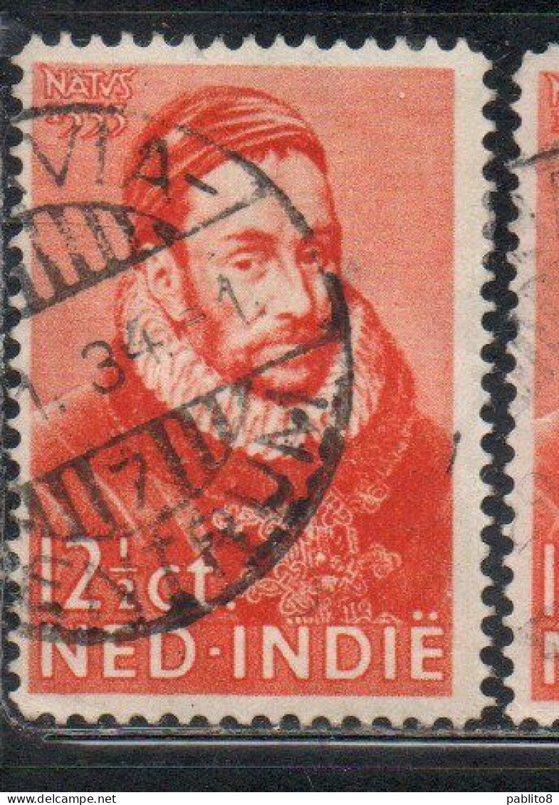 DUTCH INDIA INDIE INDE NEDERLANDS HOLLAND OLANDESE NETHERLANDS INDIES 1933 PRINCE WILLIAM PORTRAIT 12 1/2c USED USATO - Nederlands-Indië