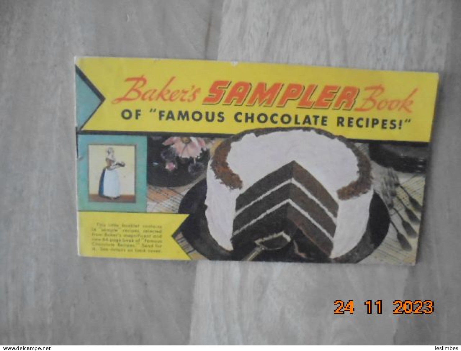 Baker's Sampler Book Of Famous Chocolate Recipes - General Foods Corporation 1936 - Nordamerika