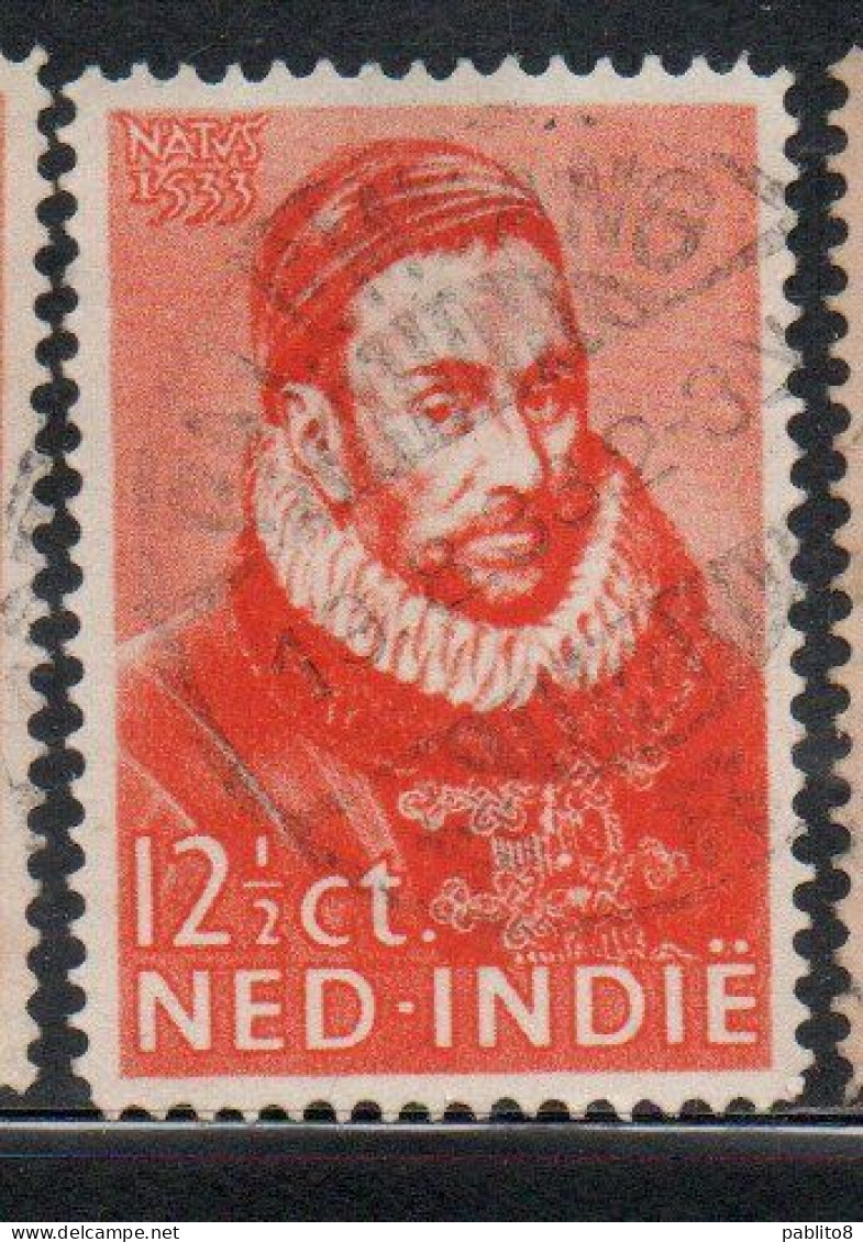 DUTCH INDIA INDIE INDE NEDERLANDS HOLLAND OLANDESE NETHERLANDS INDIES 1933 PRINCE WILLIAM PORTRAIT 12 1/2c USED USATO - Nederlands-Indië