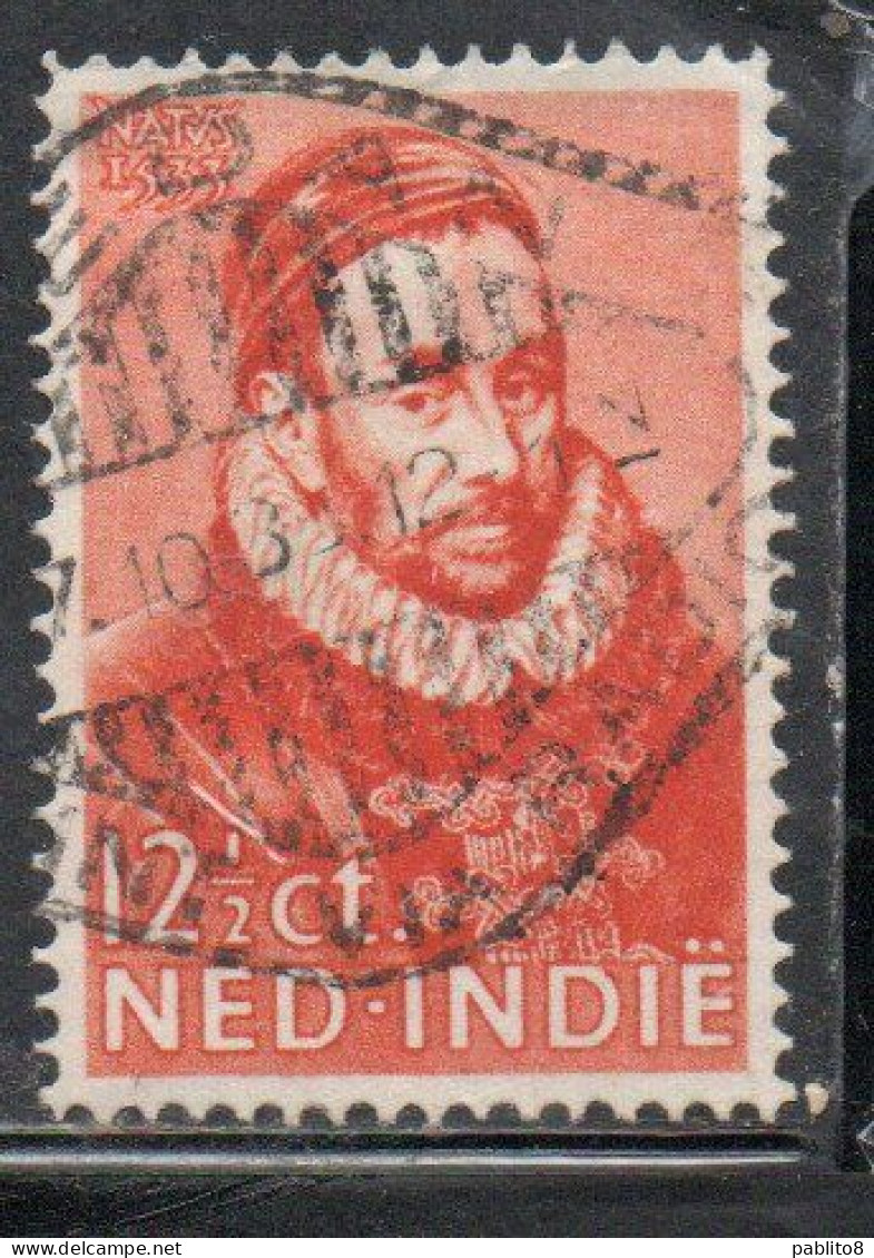 DUTCH INDIA INDIE INDE NEDERLANDS HOLLAND OLANDESE NETHERLANDS INDIES 1933 PRINCE WILLIAM PORTRAIT 12 1/2c USED USATO - Nederlands-Indië