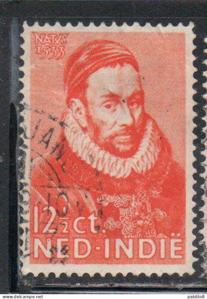 DUTCH INDIA INDIE INDE NEDERLANDS HOLLAND OLANDESE NETHERLANDS INDIES 1933 PRINCE WILLIAM PORTRAIT 12 1/2c USED USATO - Nederlands-Indië